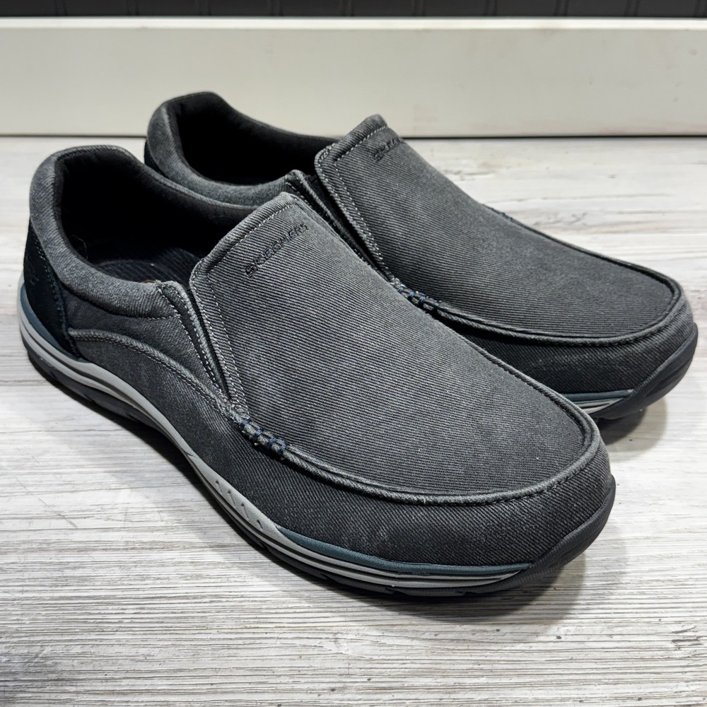 Skechers Expected Avillo 64109EW BLK Mens 12 Extra Wide Memory Foam Slip On